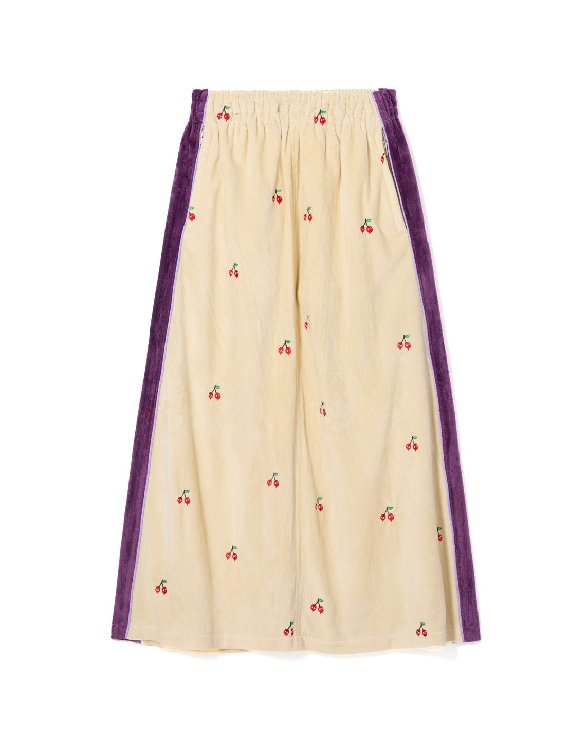 EMBROIDERY VELOUR TRACK SKIRT (IVORY)