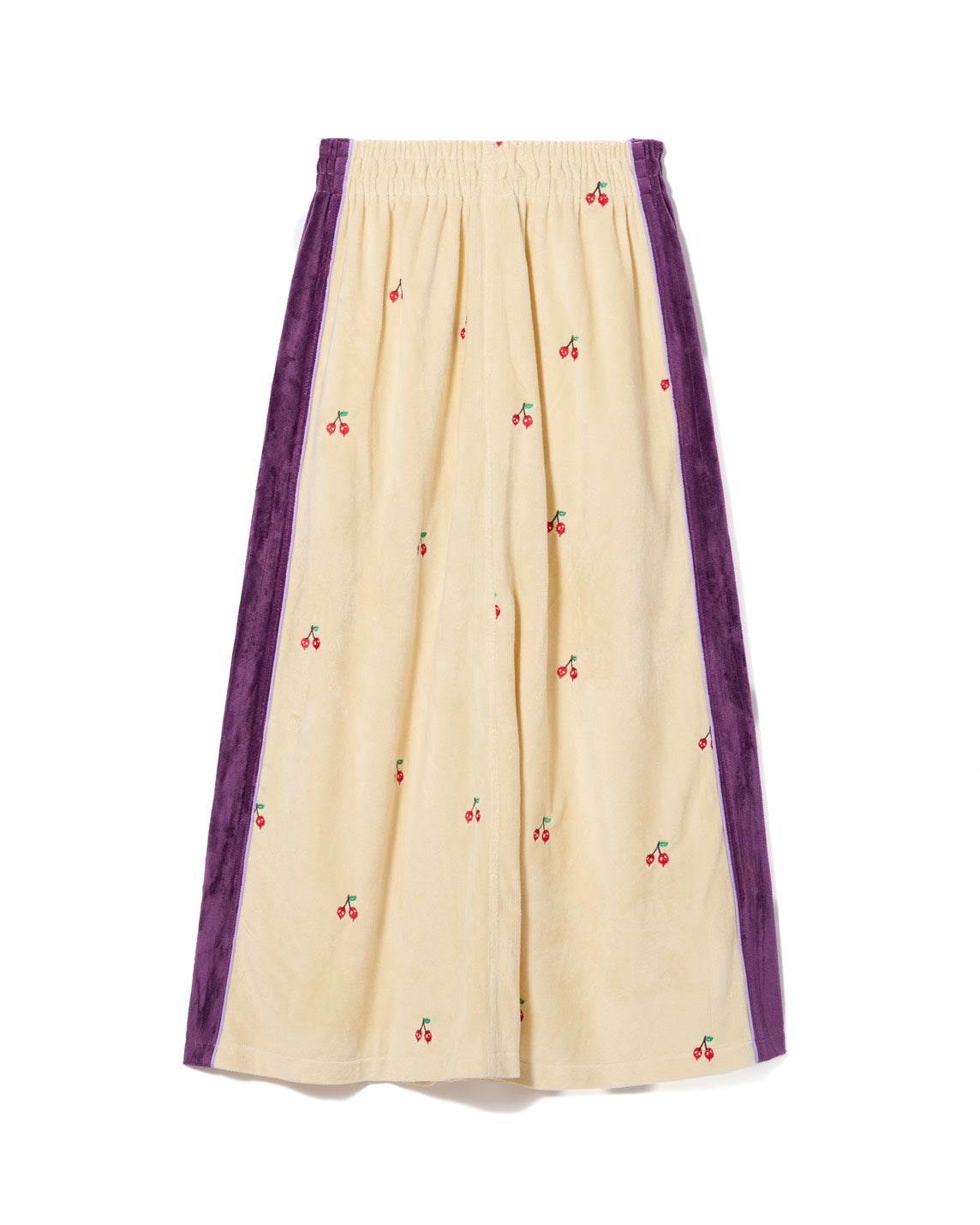 EMBROIDERY VELOUR TRACK SKIRT (IVORY)