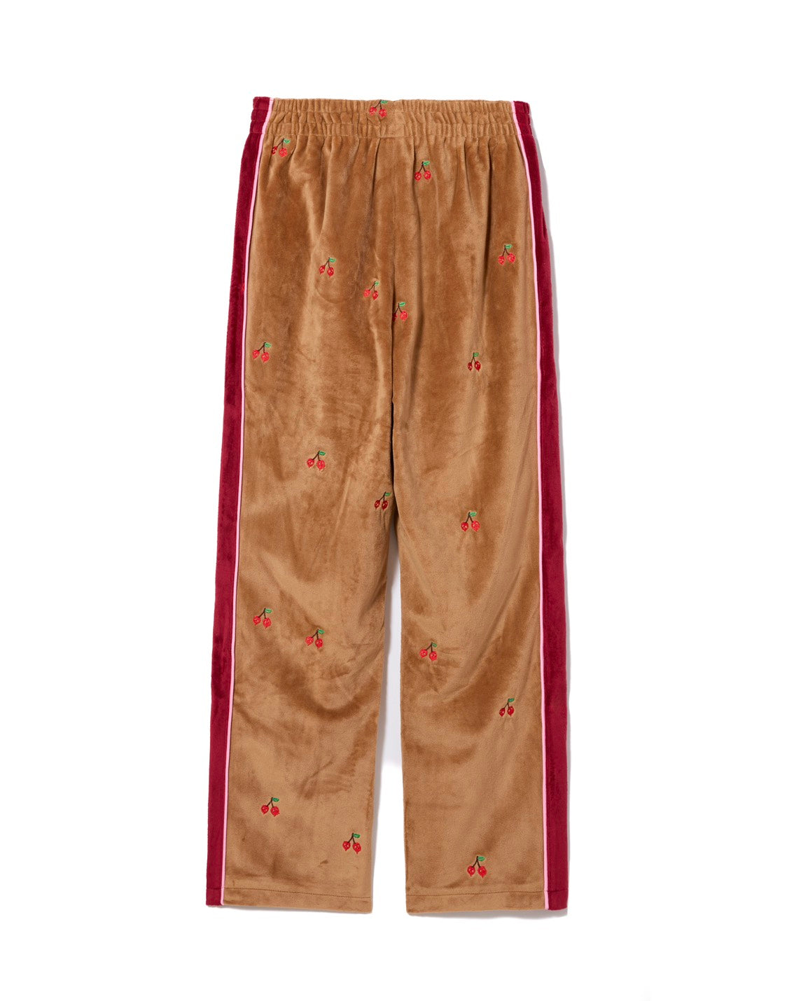 EMBROIDERY VELOUR TRACK PANTS (BROWN)