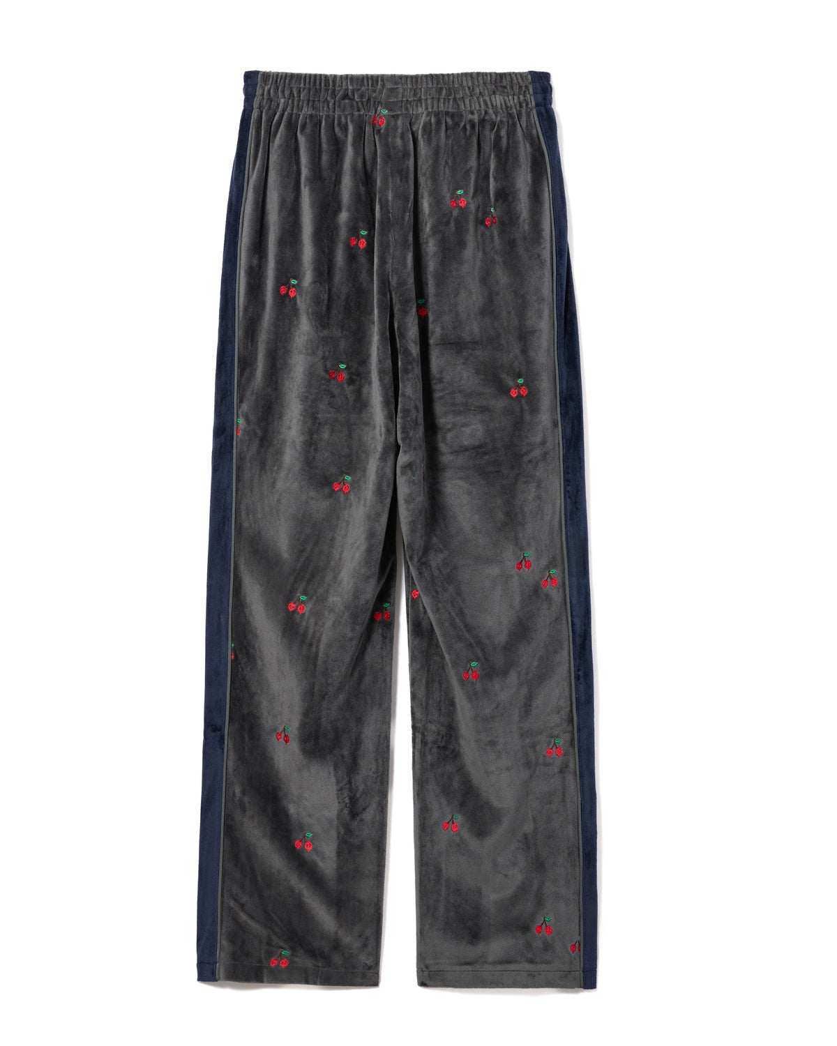 EMBROIDERY VELOUR TRACK PANTS (GRAY)