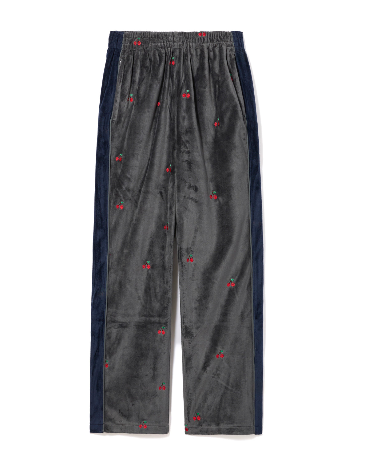 EMBROIDERY VELOUR TRACK PANTS (GRAY)