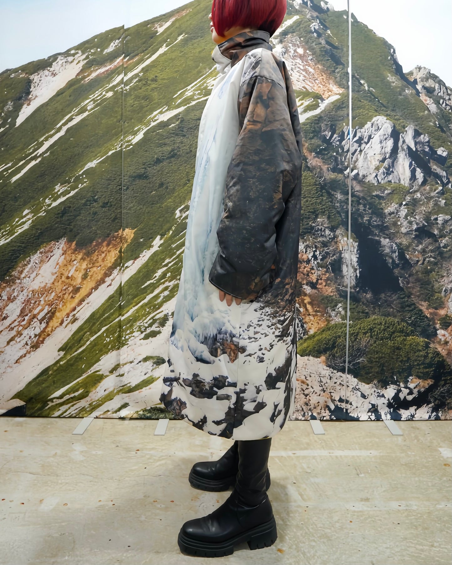 REVERSIBLE PADDING COAT (WATERFALL x YELLOW)