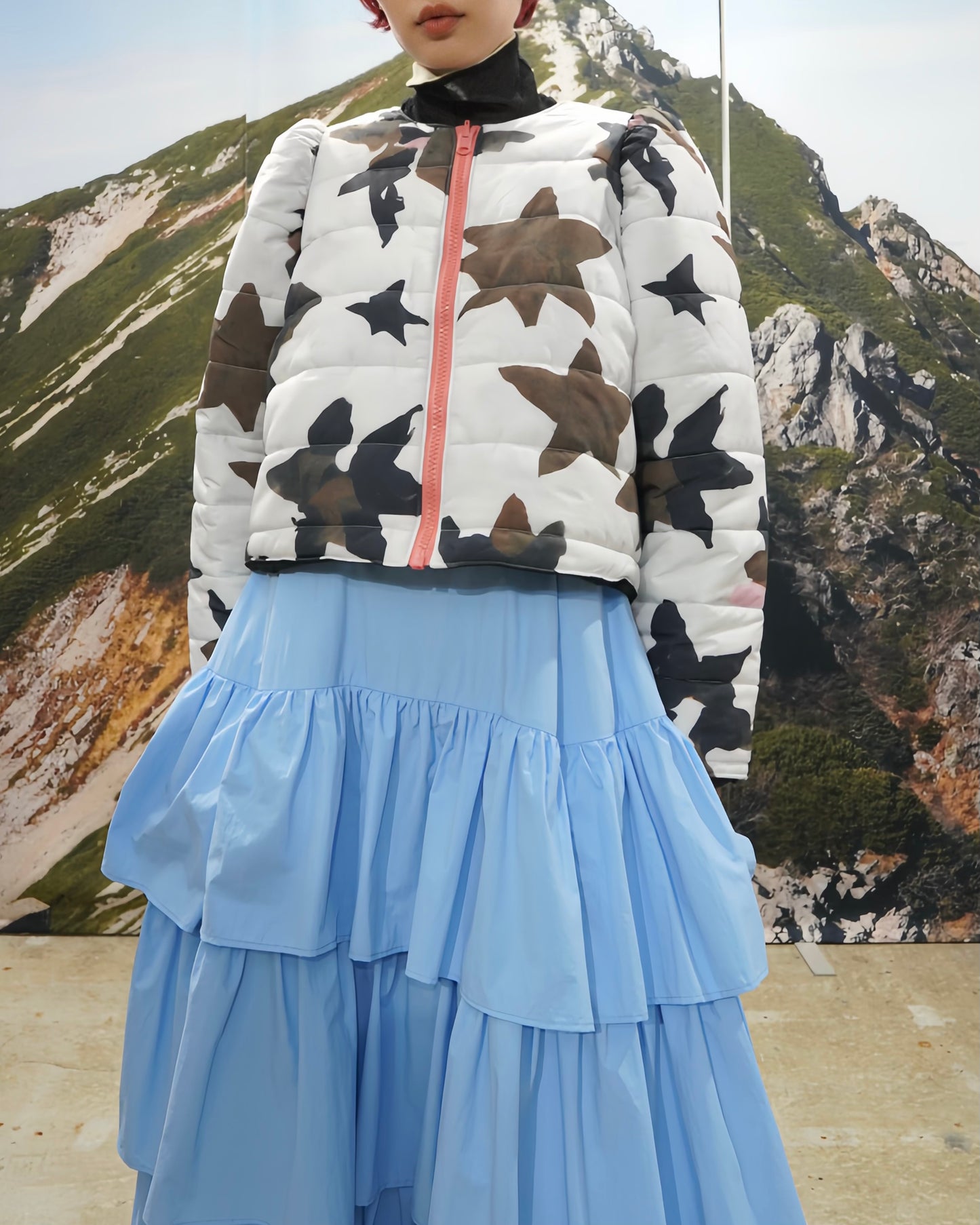 REVERSIBLE PUFFSLEEVE PADDING JACKET (STAR x BLACK)