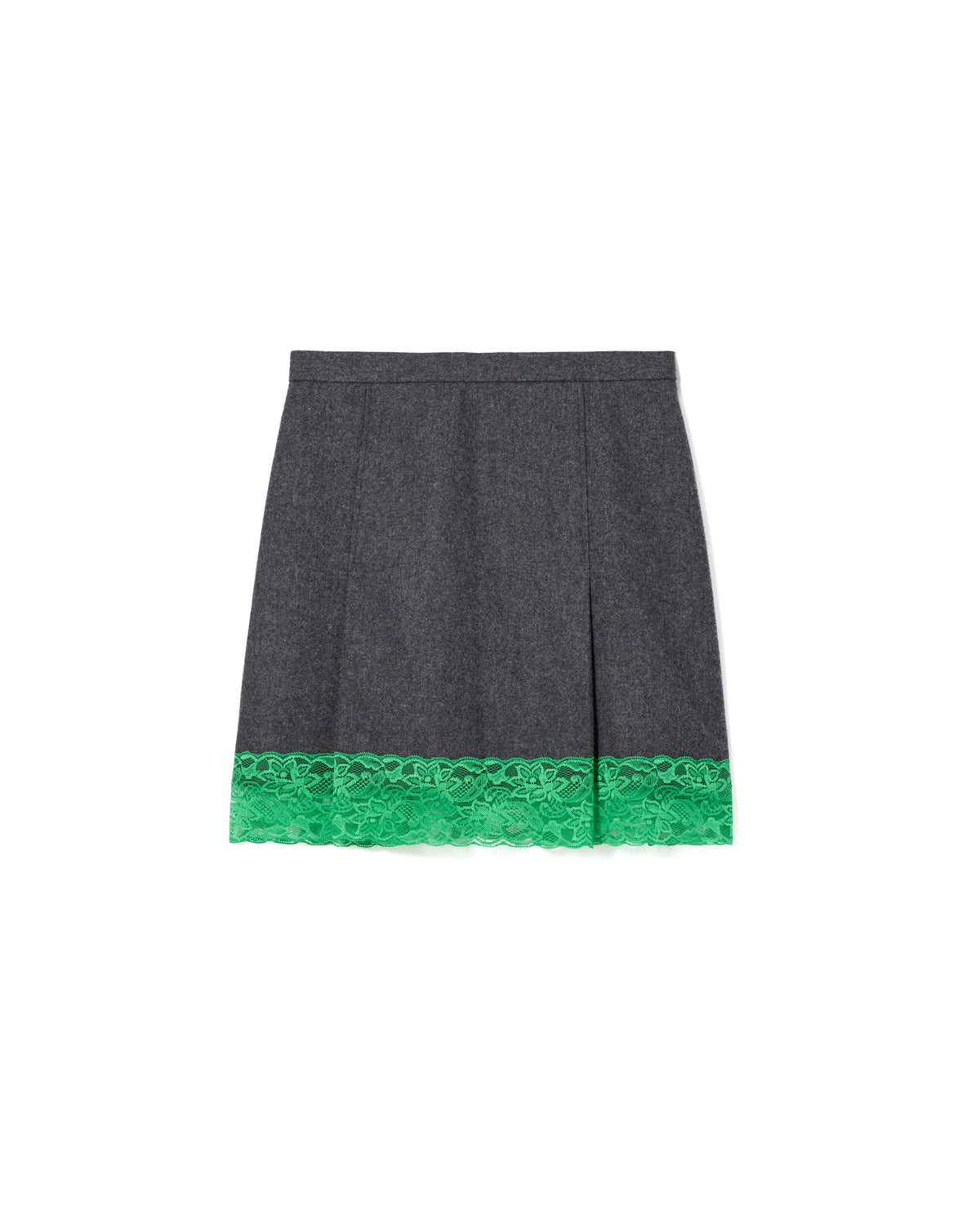 WOOL MINI LACE SKIRT (GRAY)