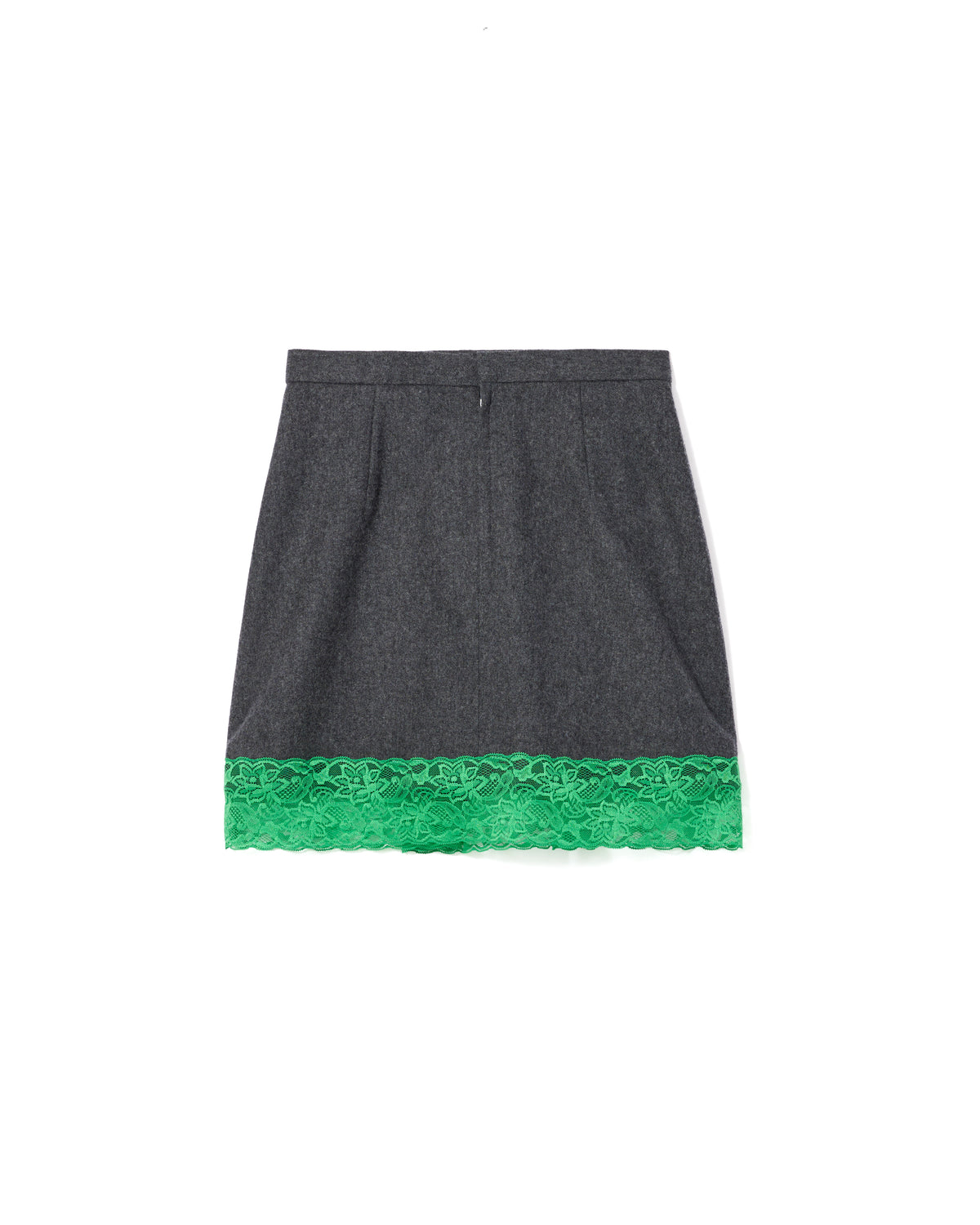 WOOL MINI LACE SKIRT (GRAY)