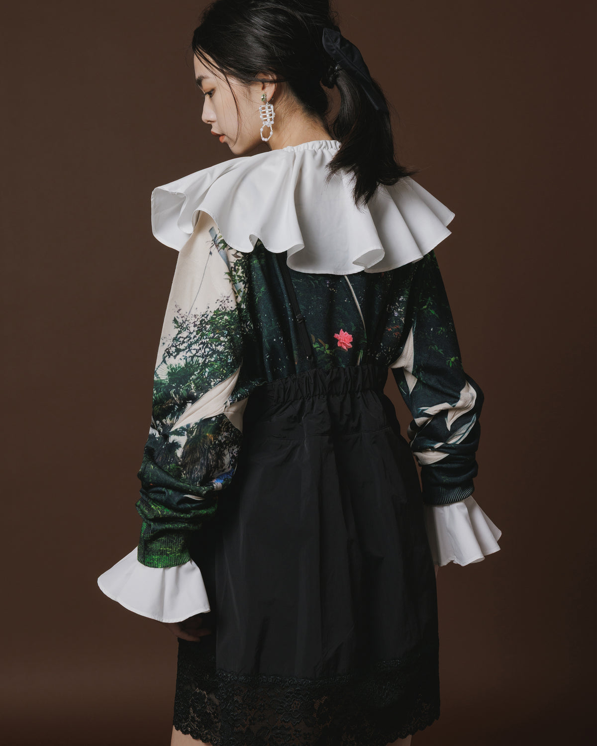PRINT KNIT PULLOVER TOP (FLOWER)