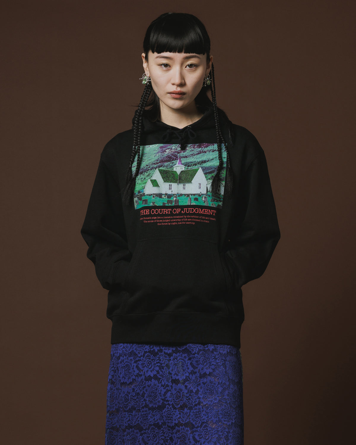 PRINT PULLOVER PARKER / HOUSE (BLACK)