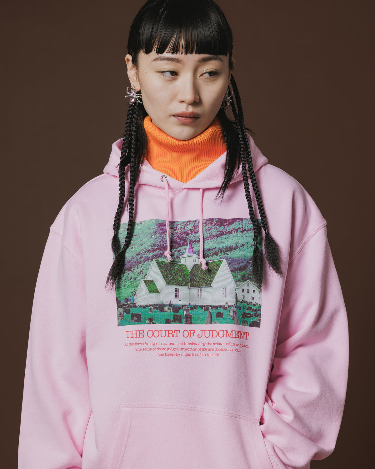 PRINT PULLOVER PARKER / HOUSE (PINK)