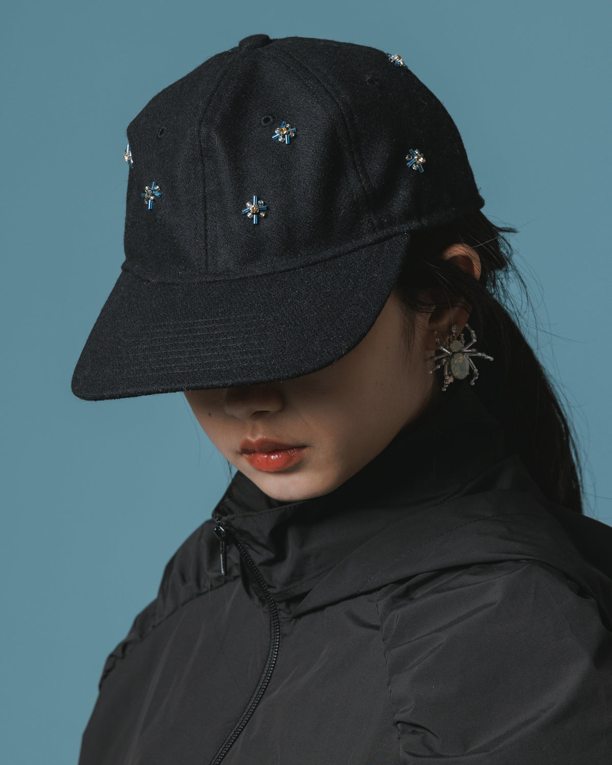 BIJOU WOOL CAP (BLACK)