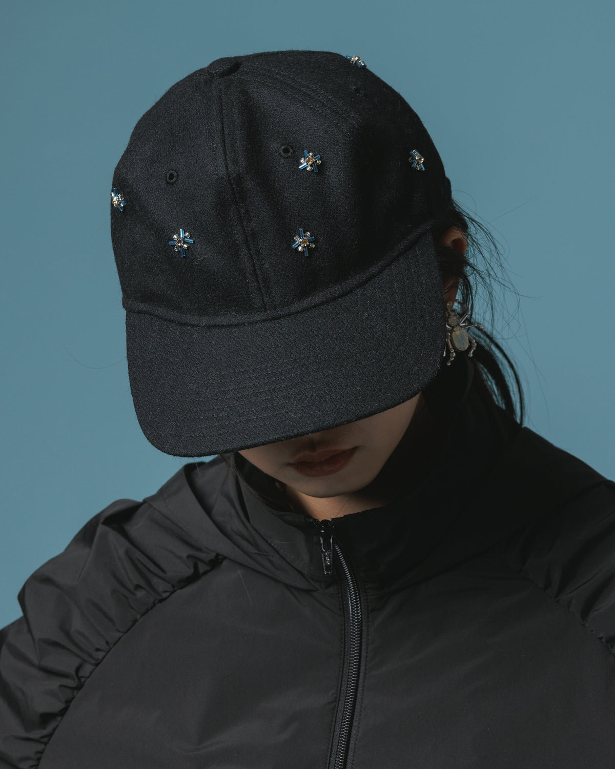 BIJOU WOOL CAP (BLACK)