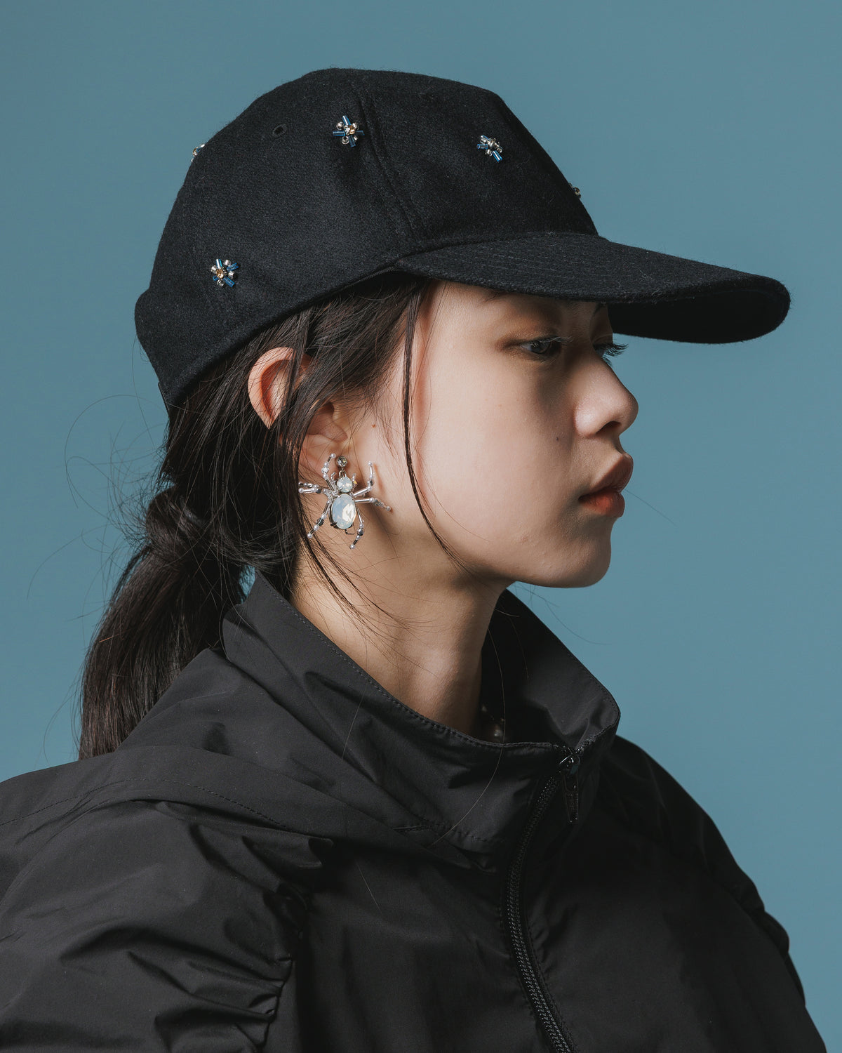 BIJOU WOOL CAP (BLACK)