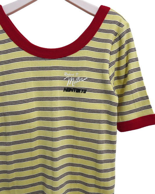 NON TOKYO /  EBORDER T-SHIRT [CUP IN]  feat.miller / 〈ノントーキョー〉ボーダーTシャツ feat.miller (イエロー)