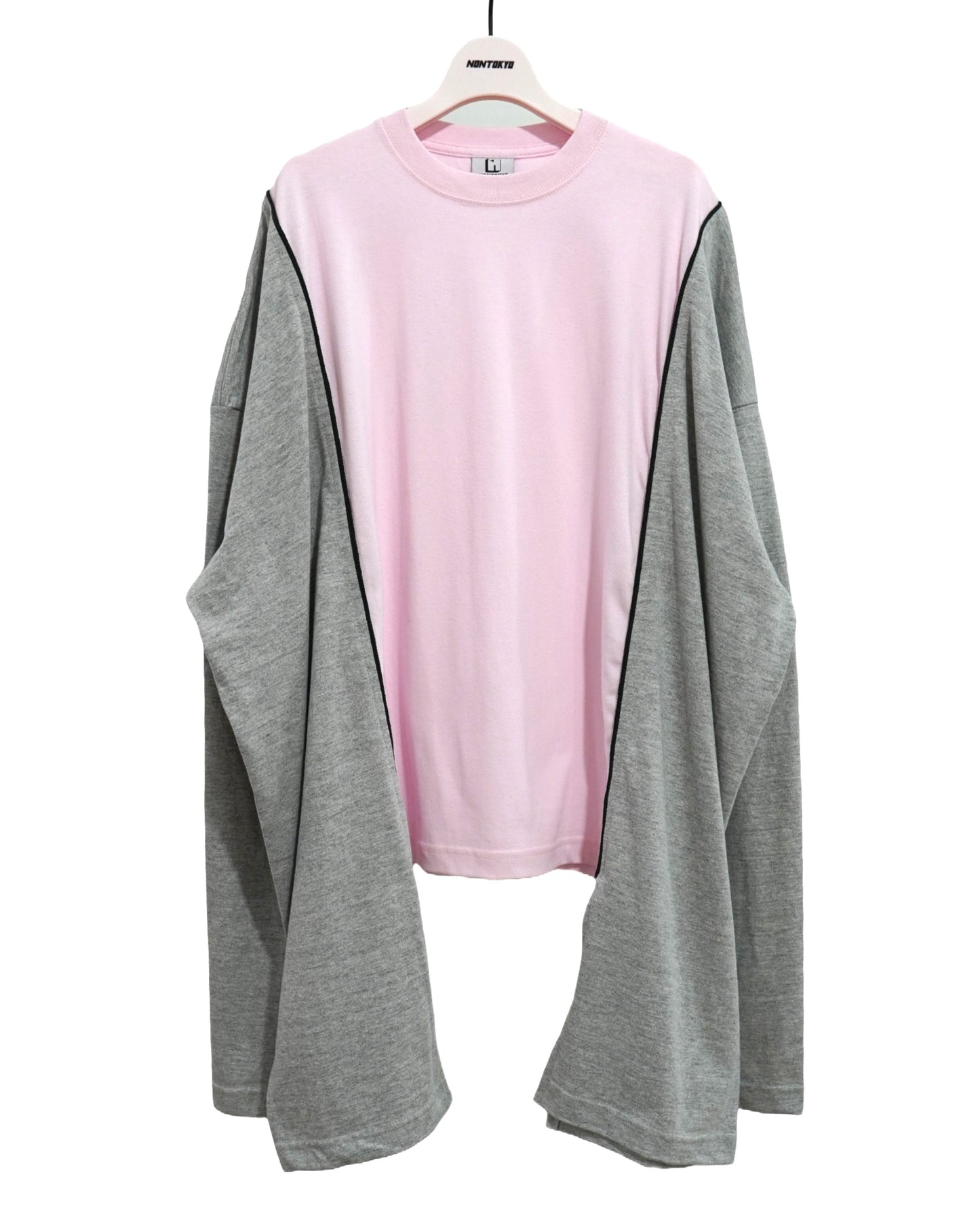 NON TOKYO / DOCKING T-SHIRT (PINK×GRAY) / NON TOKYO docking T-shirt (pink×gray)