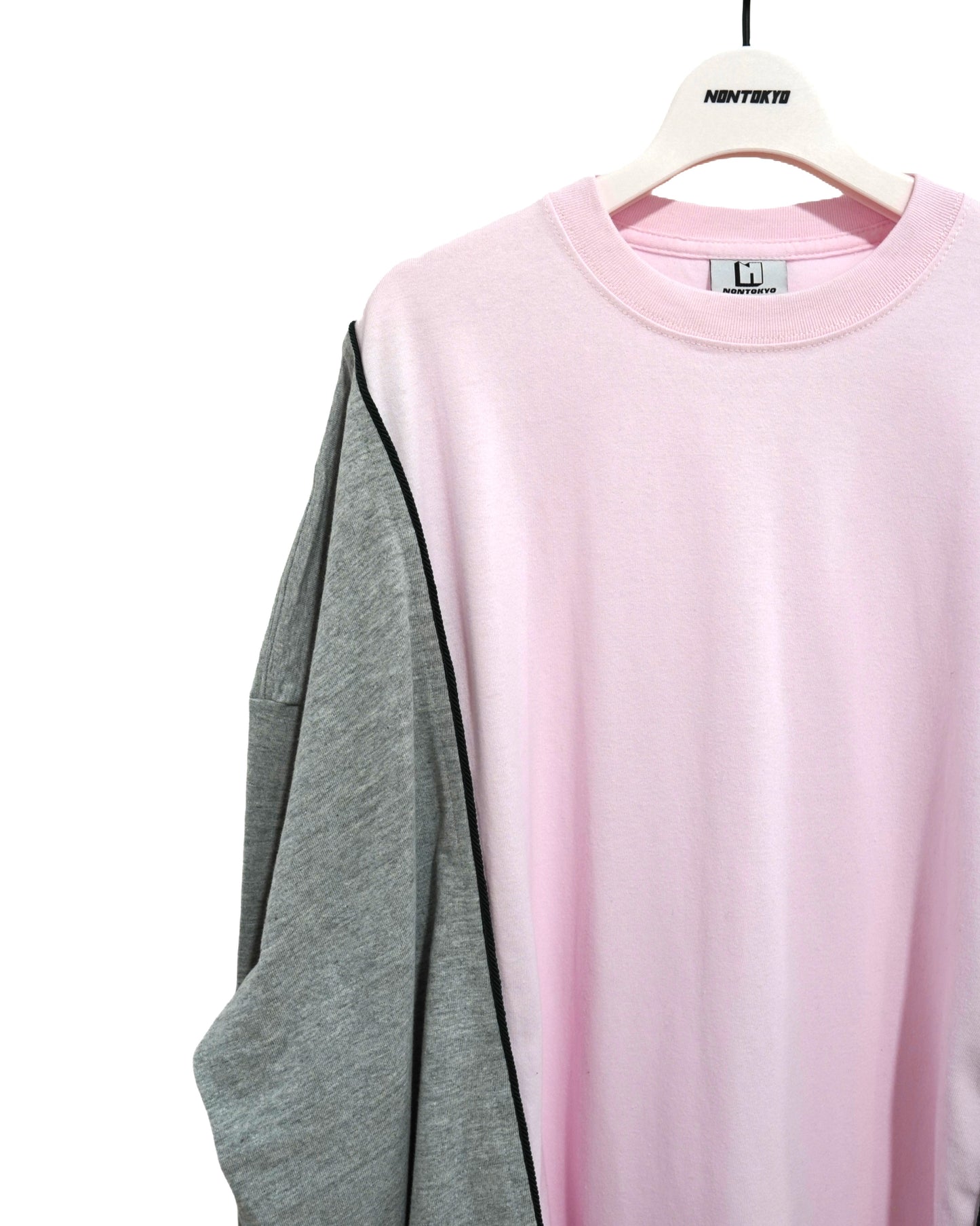 NON TOKYO / DOCKING T-SHIRT (PINK×GRAY) / NON TOKYO docking T-shirt (pink×gray)