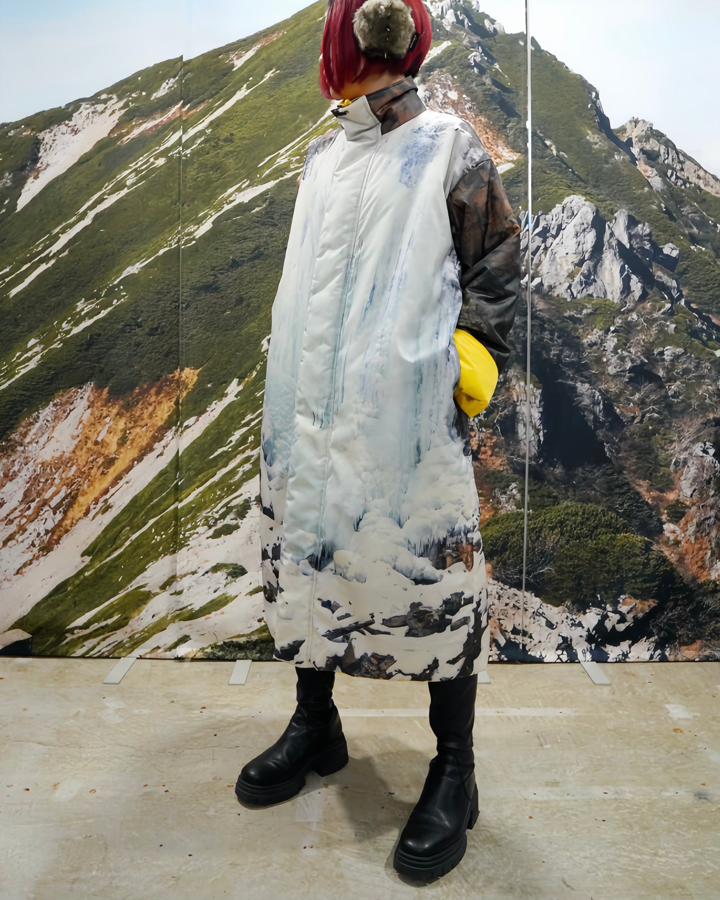 REVERSIBLE PADDING COAT (WATERFALL x YELLOW)