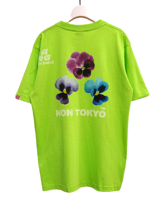 NON TOKYO /  PRINT T-SHIRT (PANSY / GREEN) / 〈ノントーキョー〉プリントTシャツ (パンジー / グリーン)