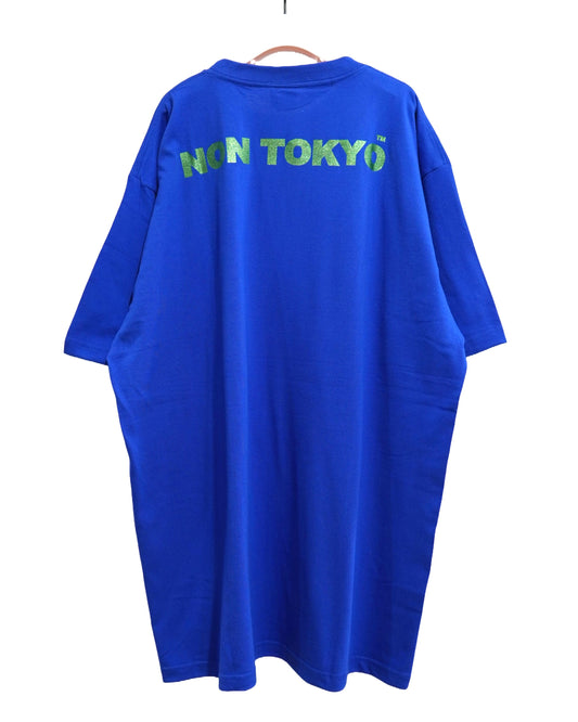 NON TOKYO /  PRINT BIG T-SHIRT (FACE / BLUE) / 〈ノントーキョー〉プリントビッグTシャツ (フェイス / ブルー)
