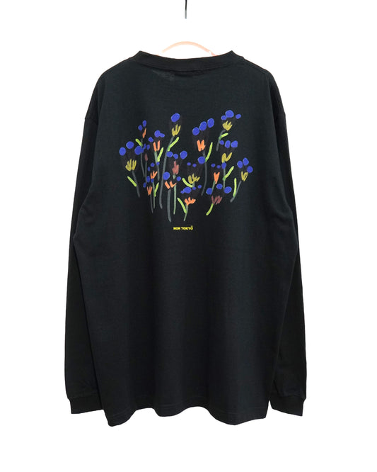 NON TOKYO / PRINT L/S T-SHIRT(DRAWING FLOWER / BLACK) / &lt;NON TOKYO&gt; Printed long sleeve T-shirt (Drawing flower / Black)