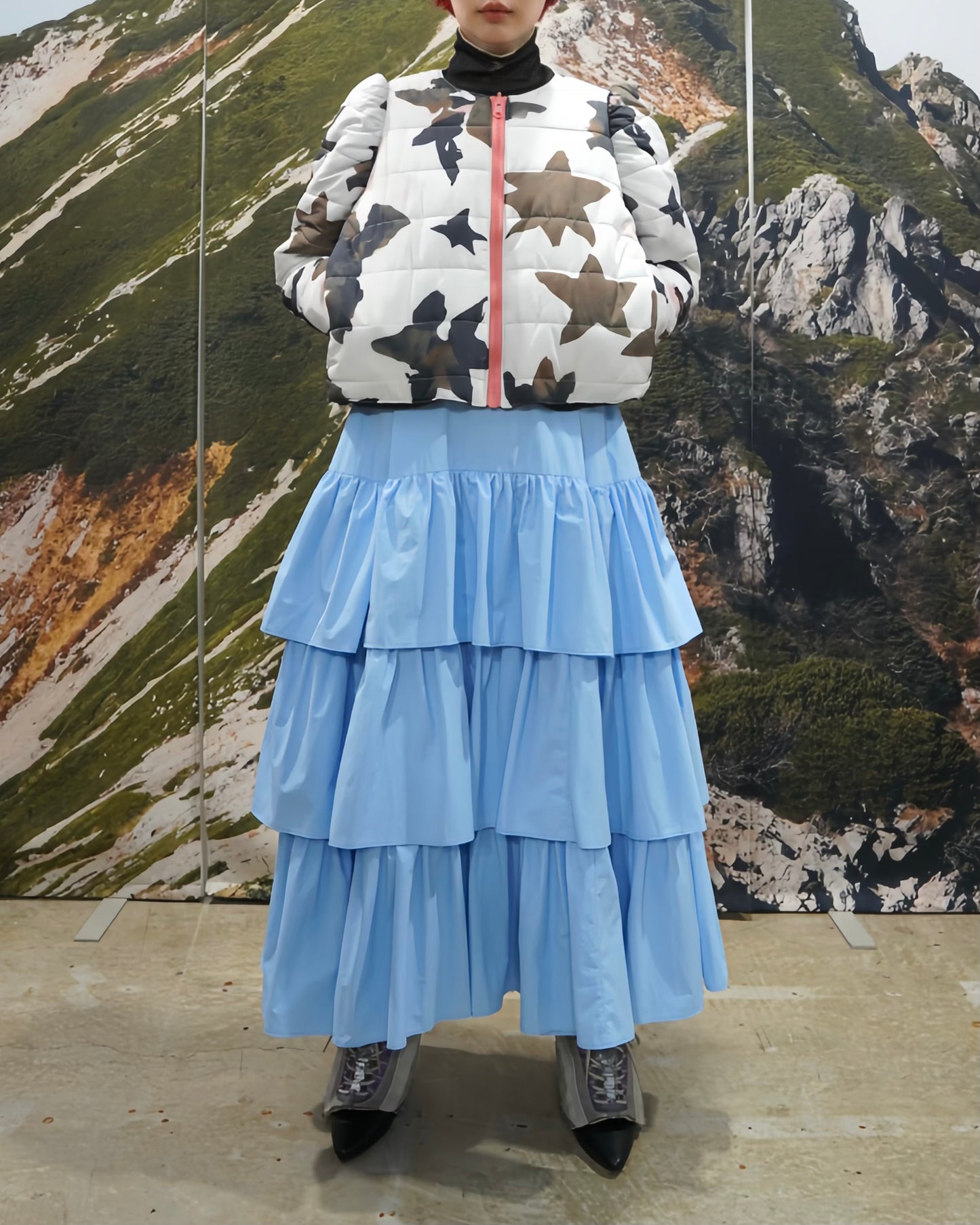 REVERSIBLE PUFFSLEEVE PADDING JACKET (STAR x BLACK)