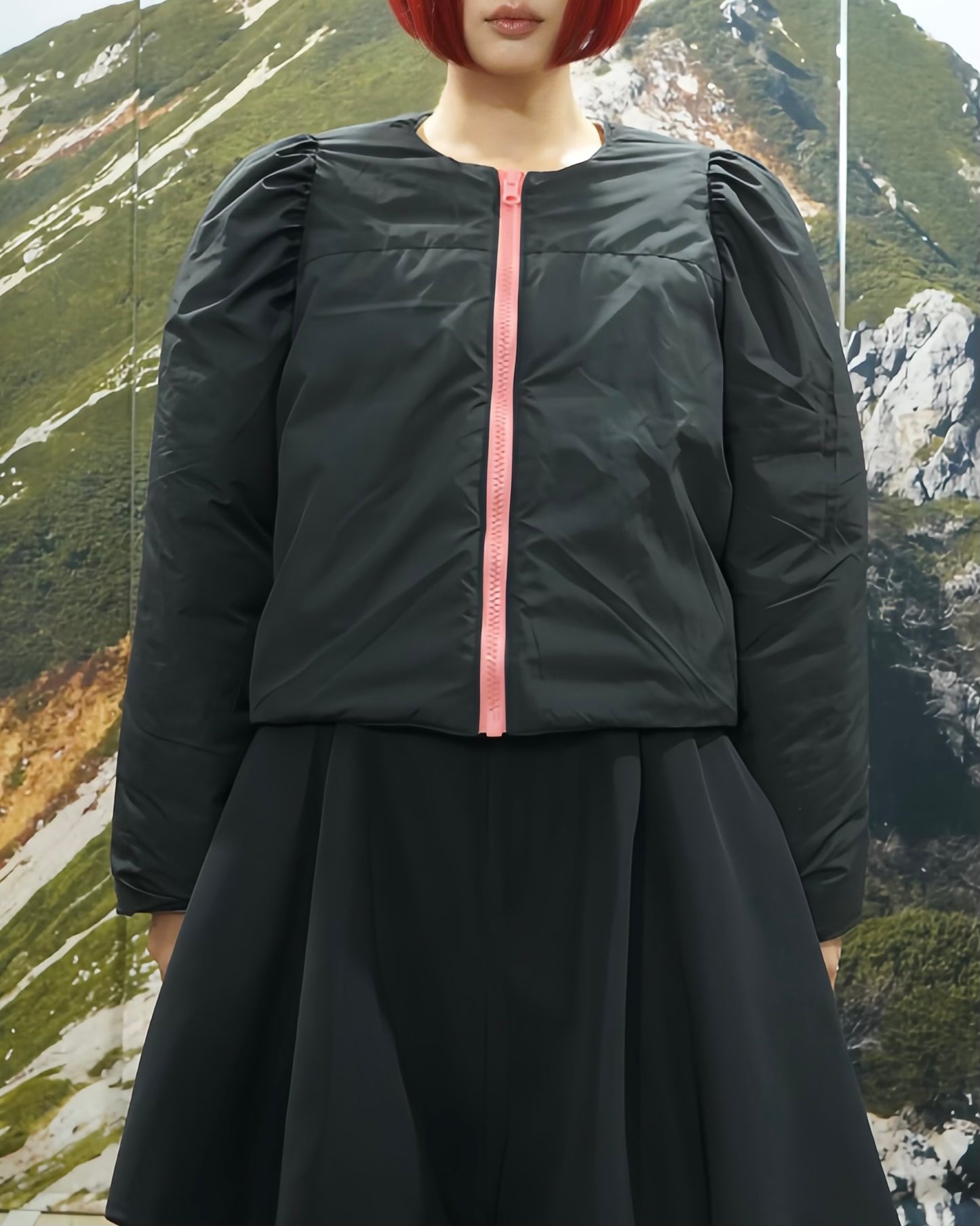 REVERSIBLE PUFFSLEEVE PADDING JACKET (STAR x BLACK)