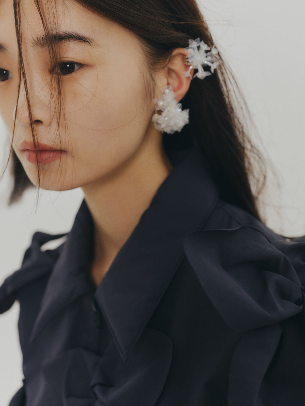 CRYSTAL BLOOM EAR CUFF SET (CLEAR)