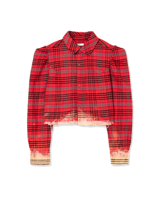 CHECK BLEACH SHIRT (RED)