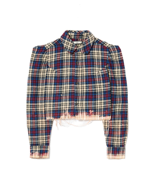 CHECK BLEACH SHIRT (BLUE)
