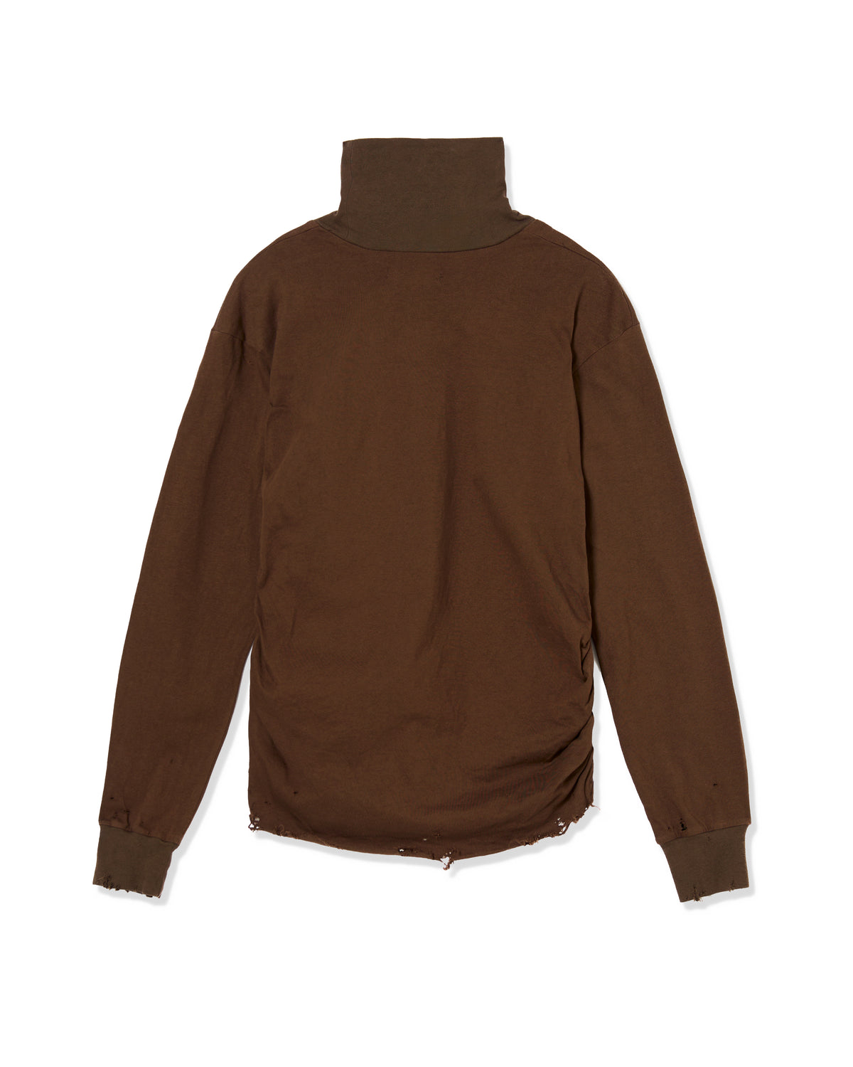 CRASH GATHER HI-NECK TOP (BROWN)