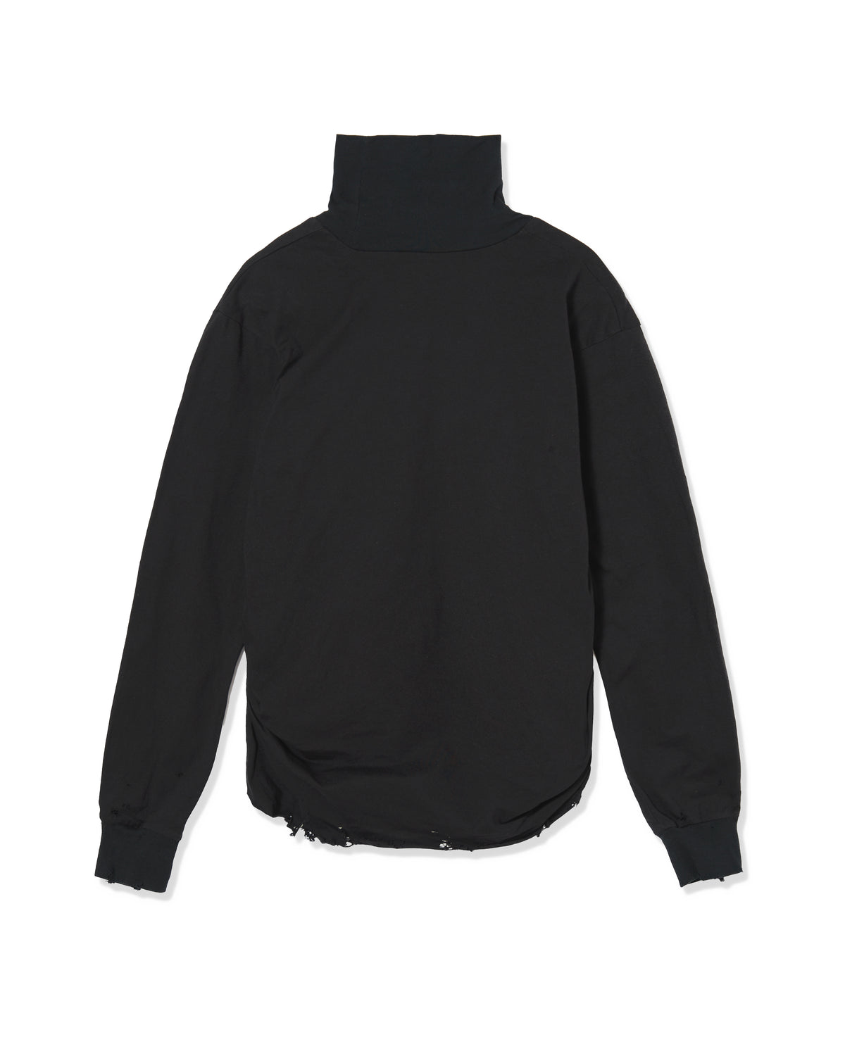 CRASH GATHER HI-NECK TOP (BLACK)