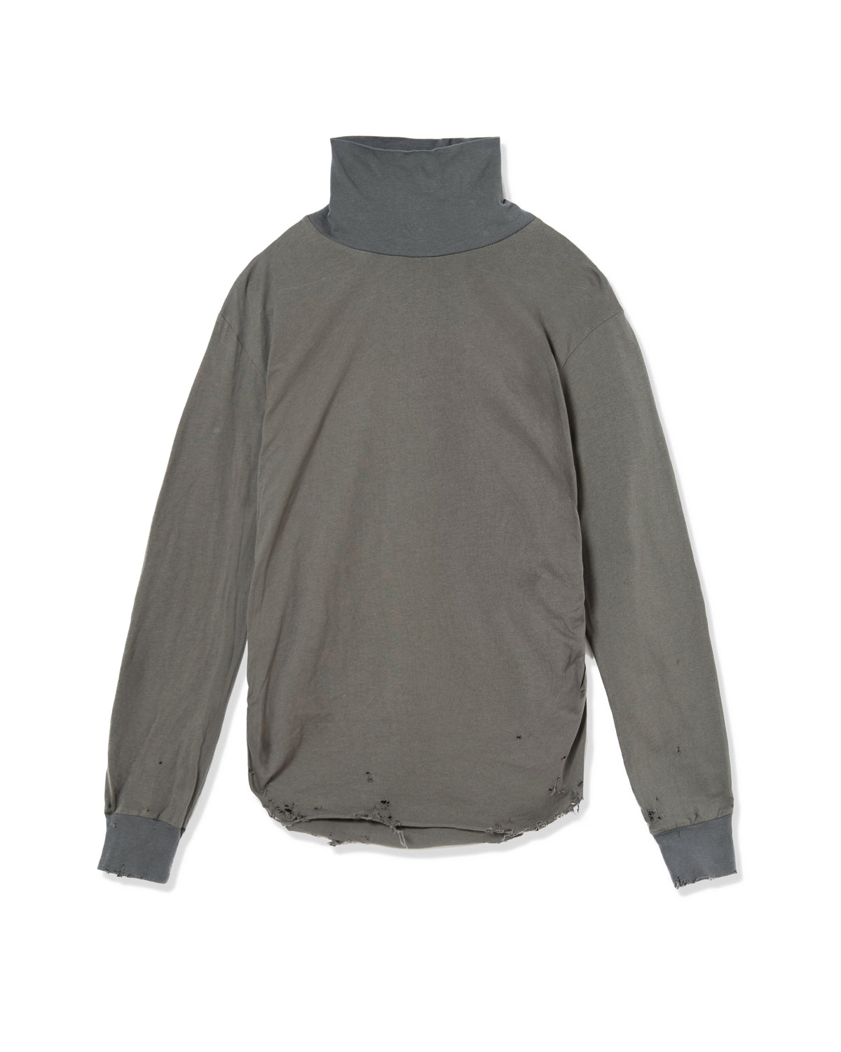 CRASH GATHER HI-NECK TOP (GRAY)