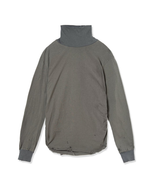 CRASH GATHER HI-NECK TOP (GRAY)