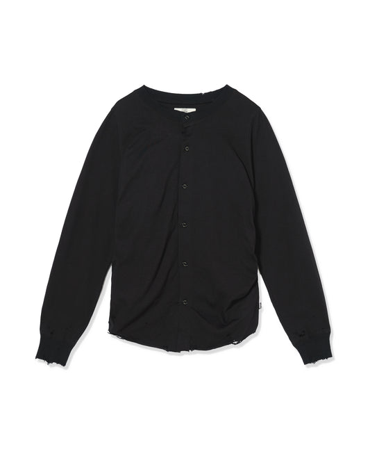 CRASH GATHER CARDIGAN (BLACK)