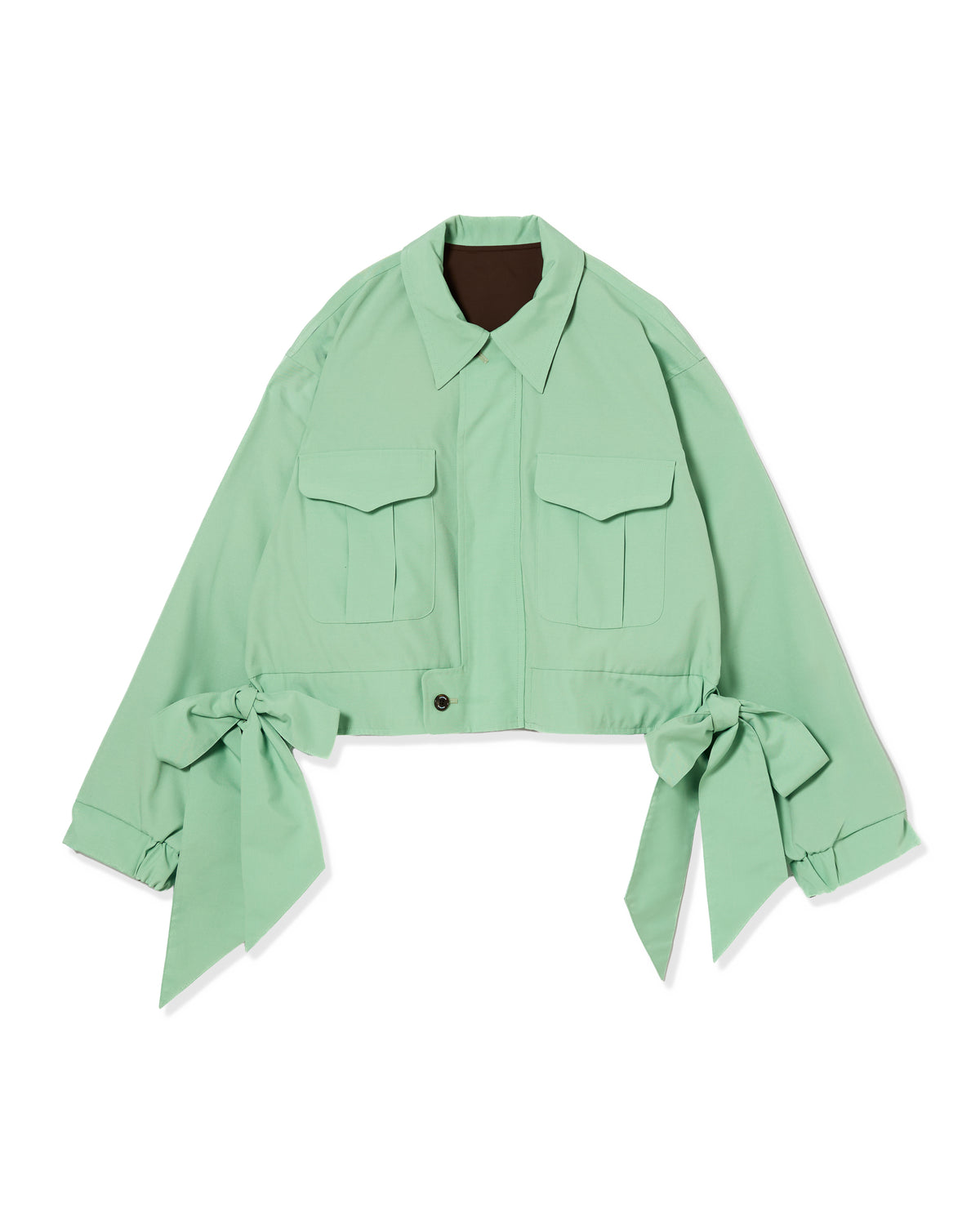 REVERSIBLE RIBBON JACKET (M.GREEN x BROWN)