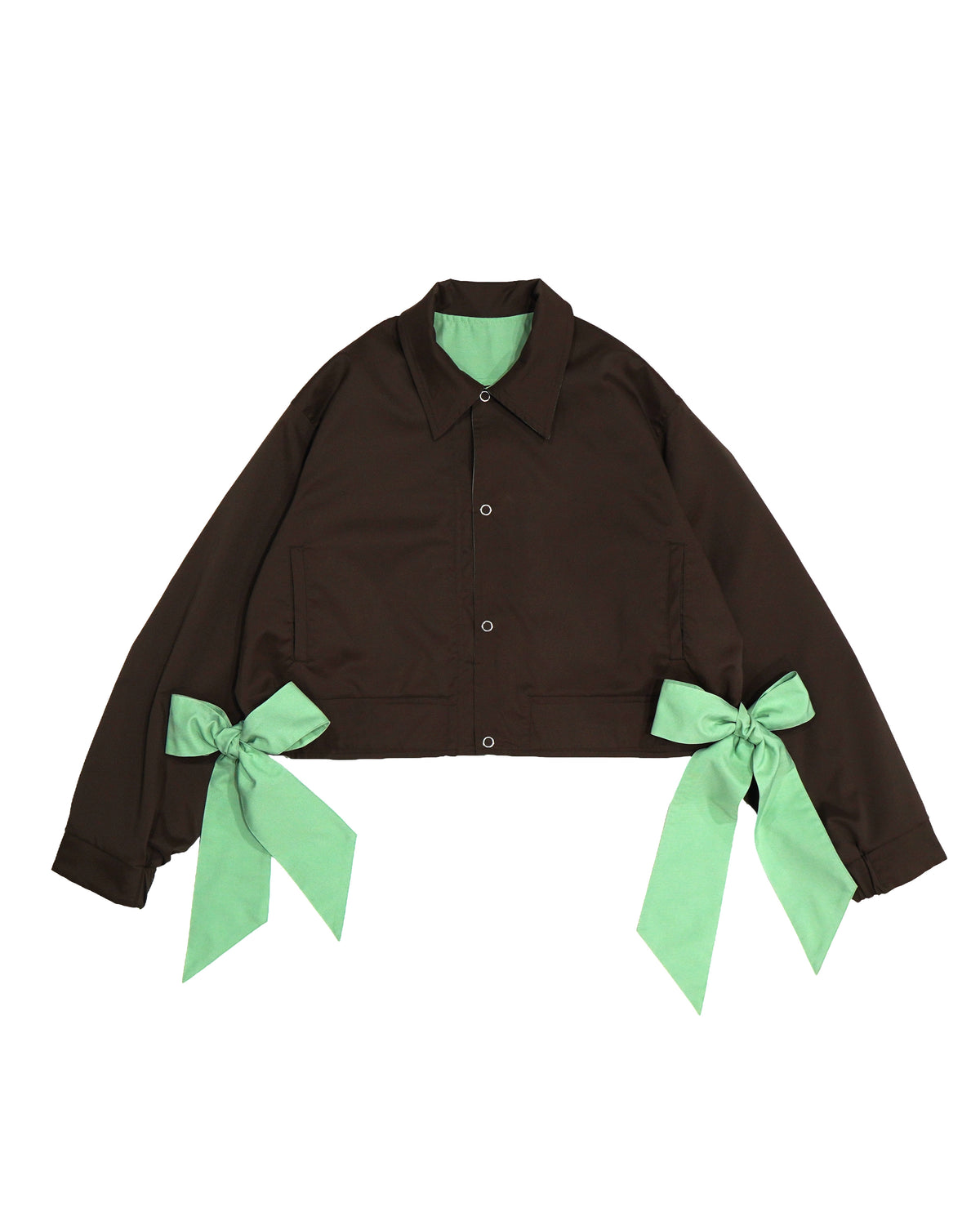 REVERSIBLE RIBBON JACKET (M.GREEN x BROWN)