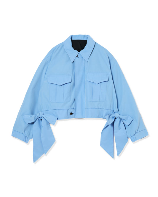 REVERSIBLE RIBBON JACKET (L.BLUE x BLACK )
