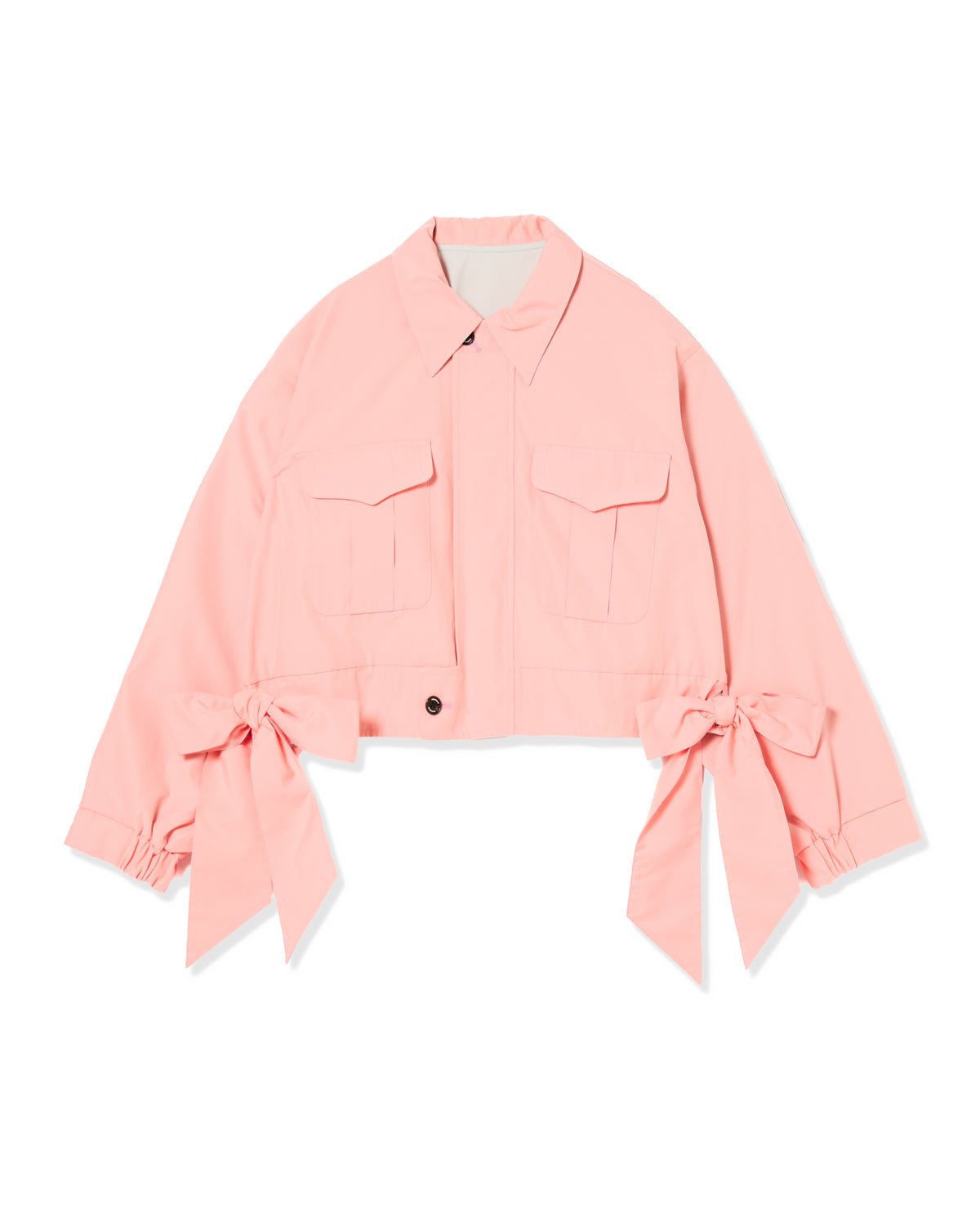 REVERSIBLE RIBBON JACKET (PINK x IVORY)