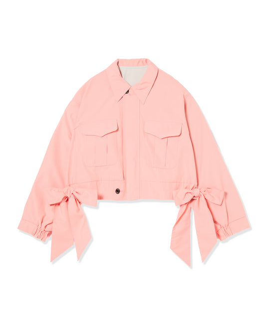 REVERSIBLE RIBBON JACKET (PINK x IVORY)
