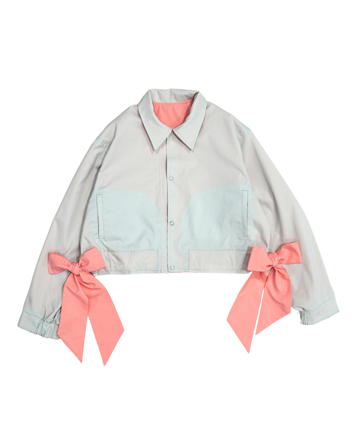 REVERSIBLE RIBBON JACKET (PINK x IVORY)