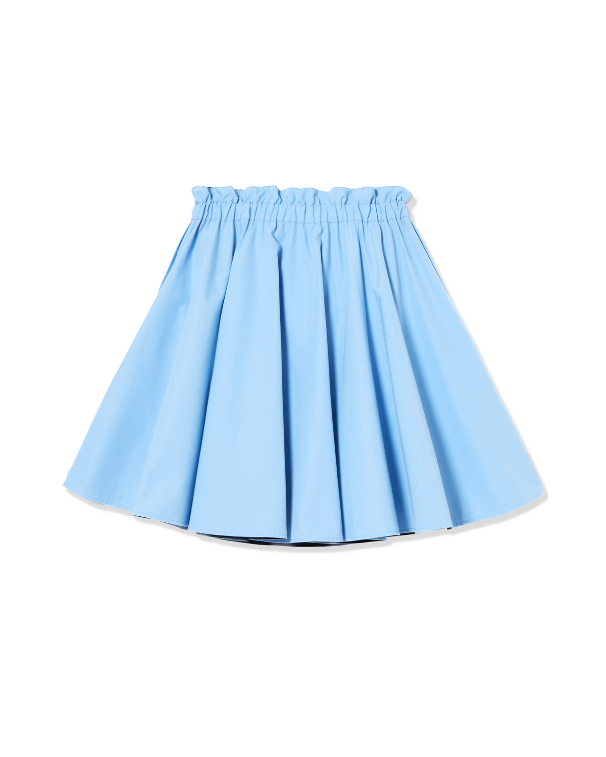 REVERSIBLE GATHER SKIRT (L.BLUE x BLACK )