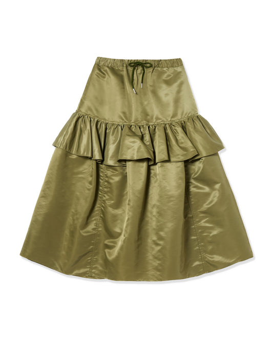 NYLON FRILL SKIRT (KHAKI)
