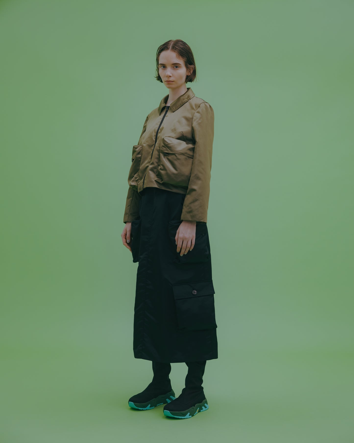 NON TOKYO / CARGO SKIRT (LIMONTA/BLACK) / &lt;NON TOKYO&gt; Cargo skirt (Limonta/Black)