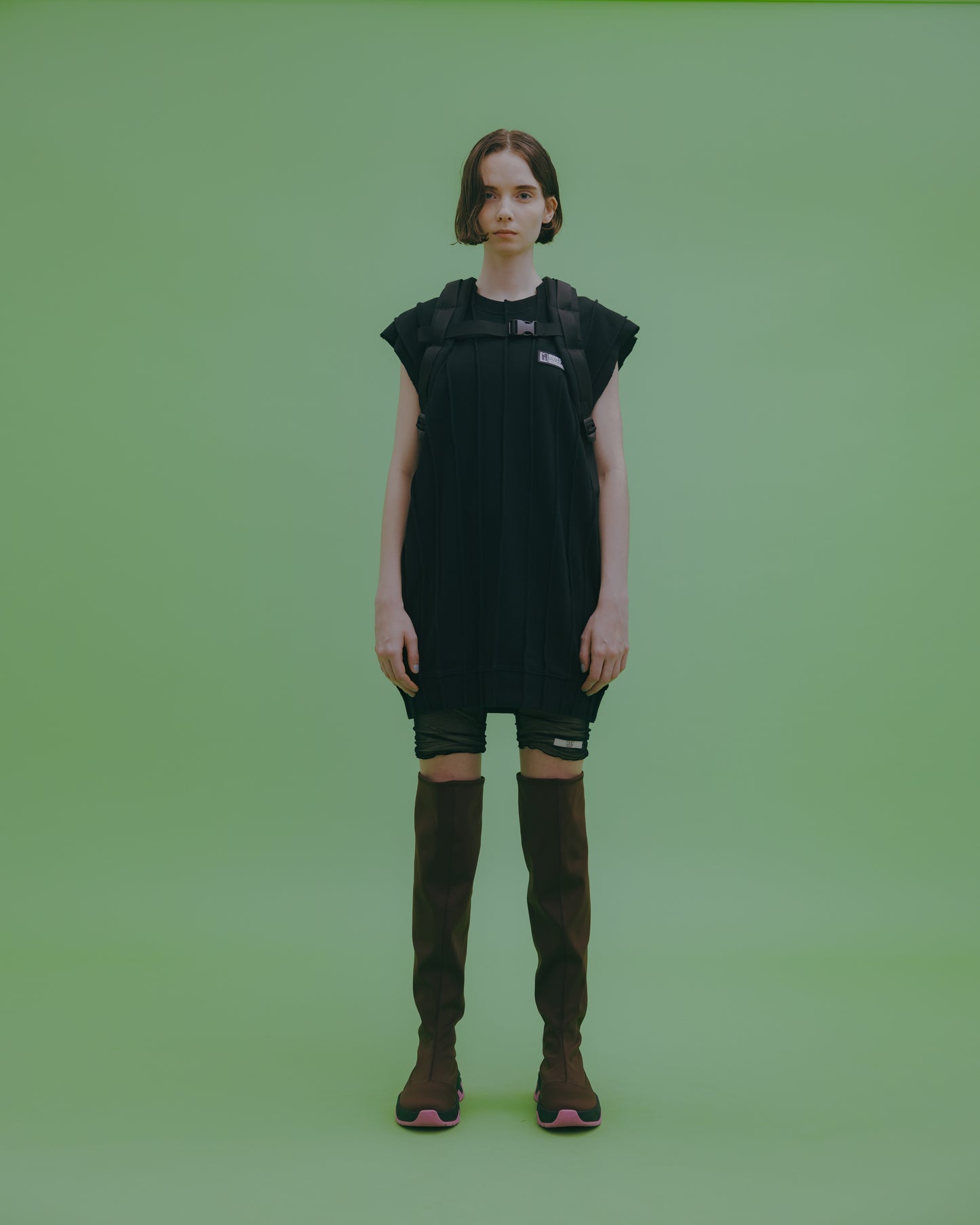 NON TOKYO / PIN TUCK SWEAT VEST (BLACK) / <NON TOKYO> Pin tuck sweat vest (black)