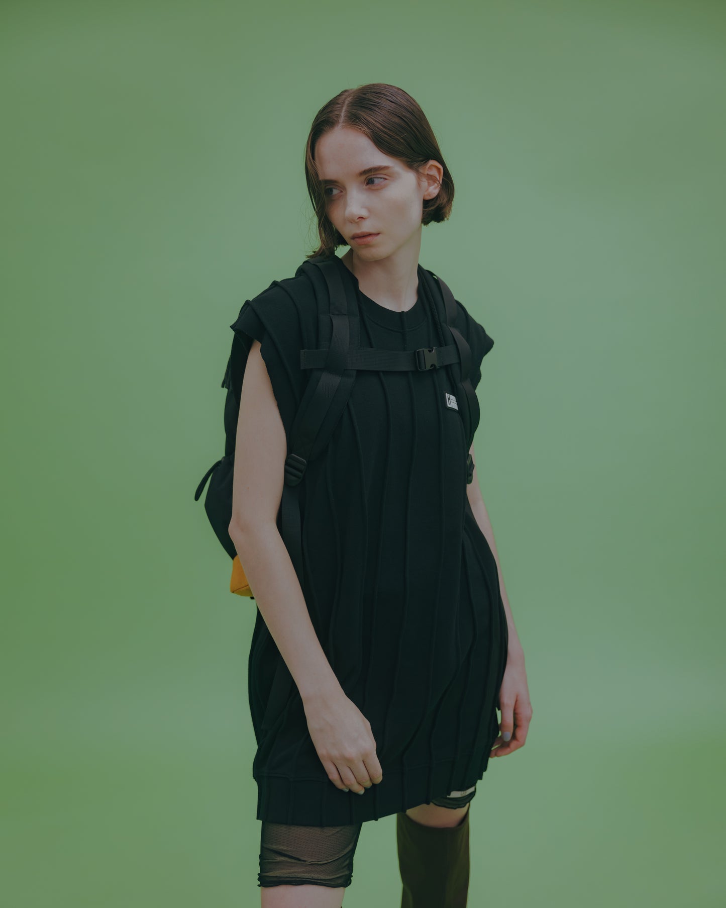 NON TOKYO / PIN TUCK SWEAT VEST (BLACK) / <NON TOKYO> Pin tuck sweat vest (black)