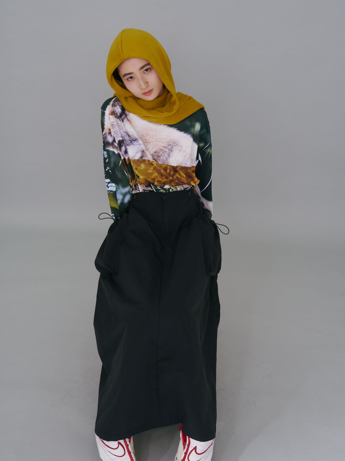 NON TOKYO / OUTDOOR LONG SKIRT (BLACKxBLACK)