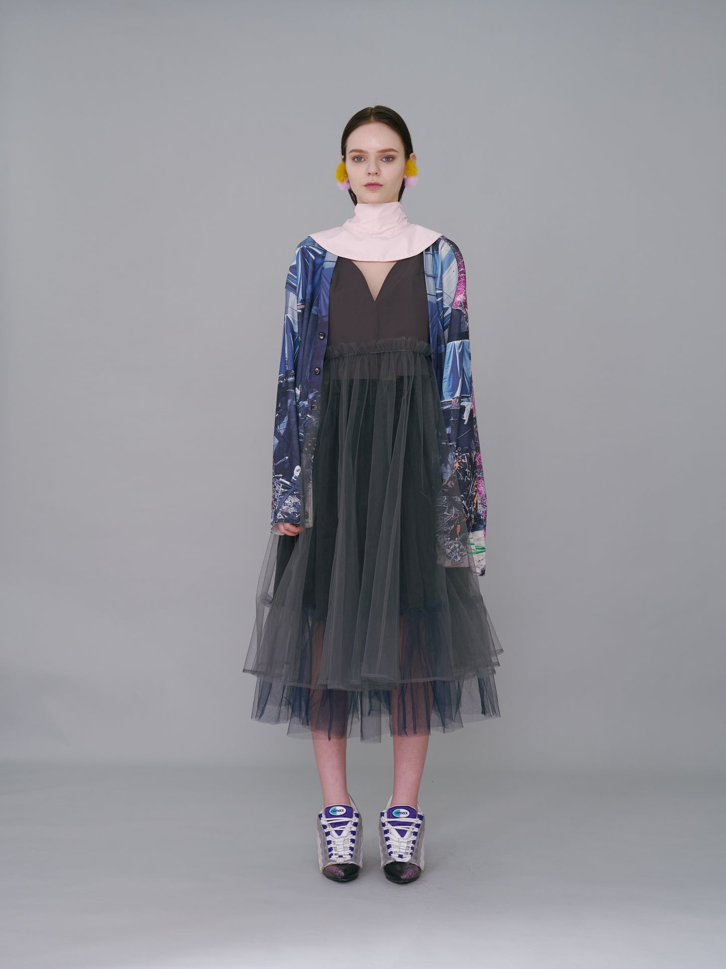 NON TOKYO / GATHER TULLE SKIRT (BLACK×NAVY) / &lt;NON TOKYO&gt; Gathered tulle skirt (black×navy)