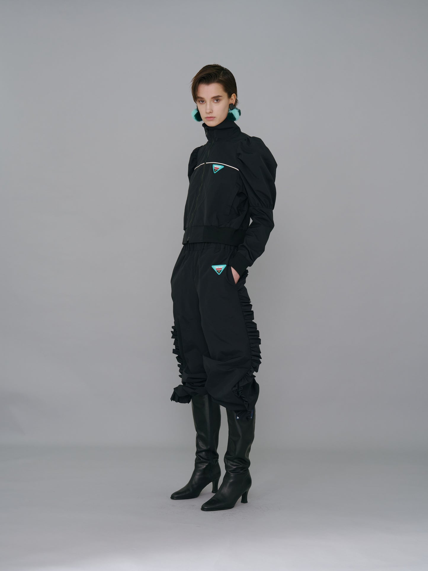 NON TOKYO / FRILL TRACK PANTS (BLACK) / &lt;NON TOKYO&gt; FRILL TRACK PANTS (BLACK)