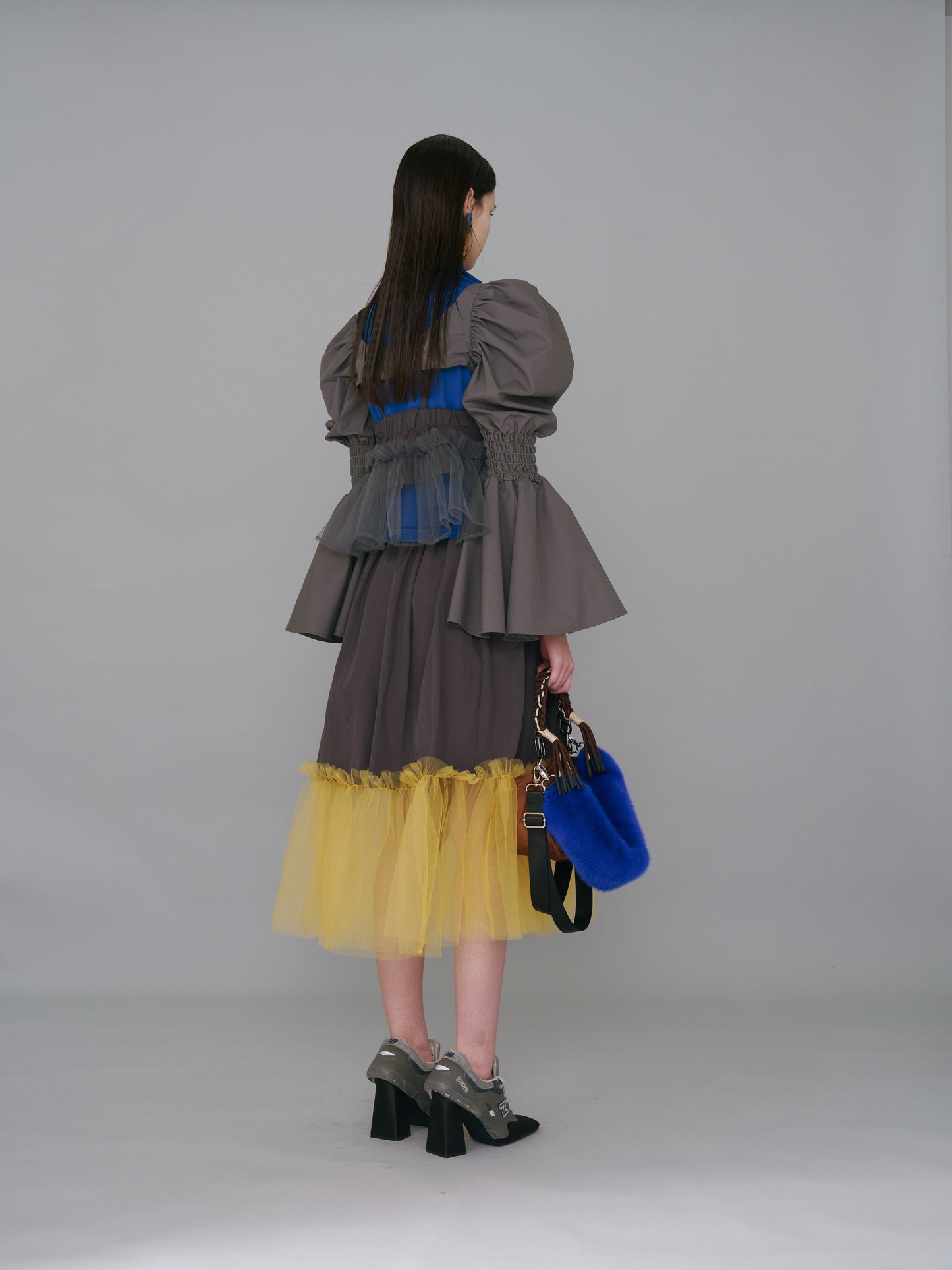 NON TOKYO / GATHER TULLE CAMISOLE (GRAY) / &lt;NON TOKYO&gt; Gathered tulle camisole (gray)