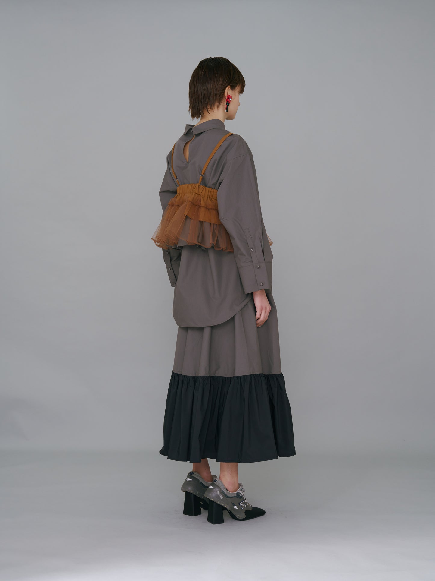 NON TOKYO / GATHER TULLE CAMISOLE (MUSTARD) / &lt;NON TOKYO&gt; Gathered tulle camisole (mustard)