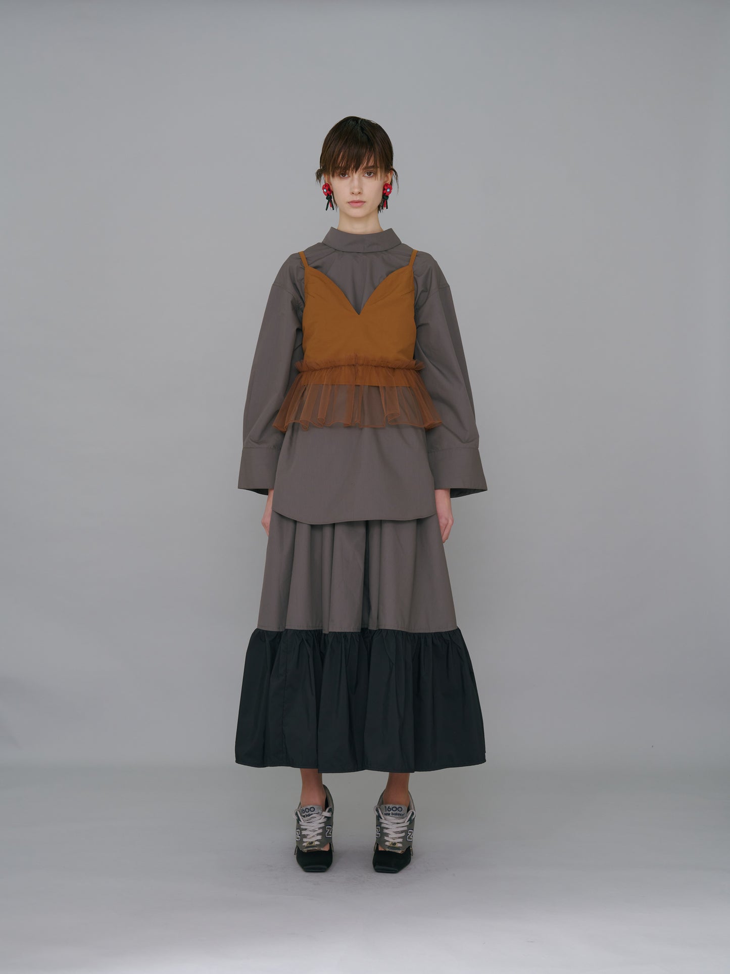 NON TOKYO / SWITCH GATHER SKIRT (GRAY)