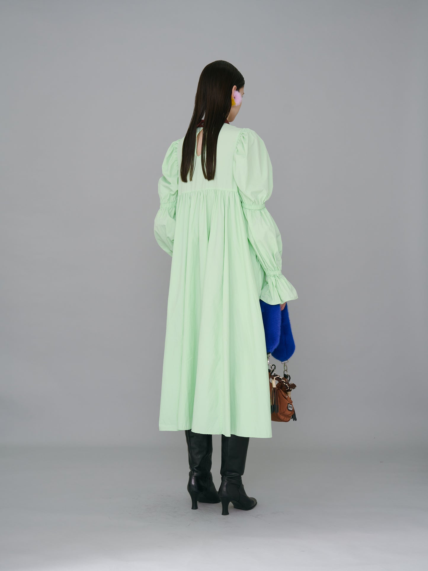 NON TOKYO / POWER SHOULDER WASHER SHIRT ONE-PIECE (MINT GREEN)